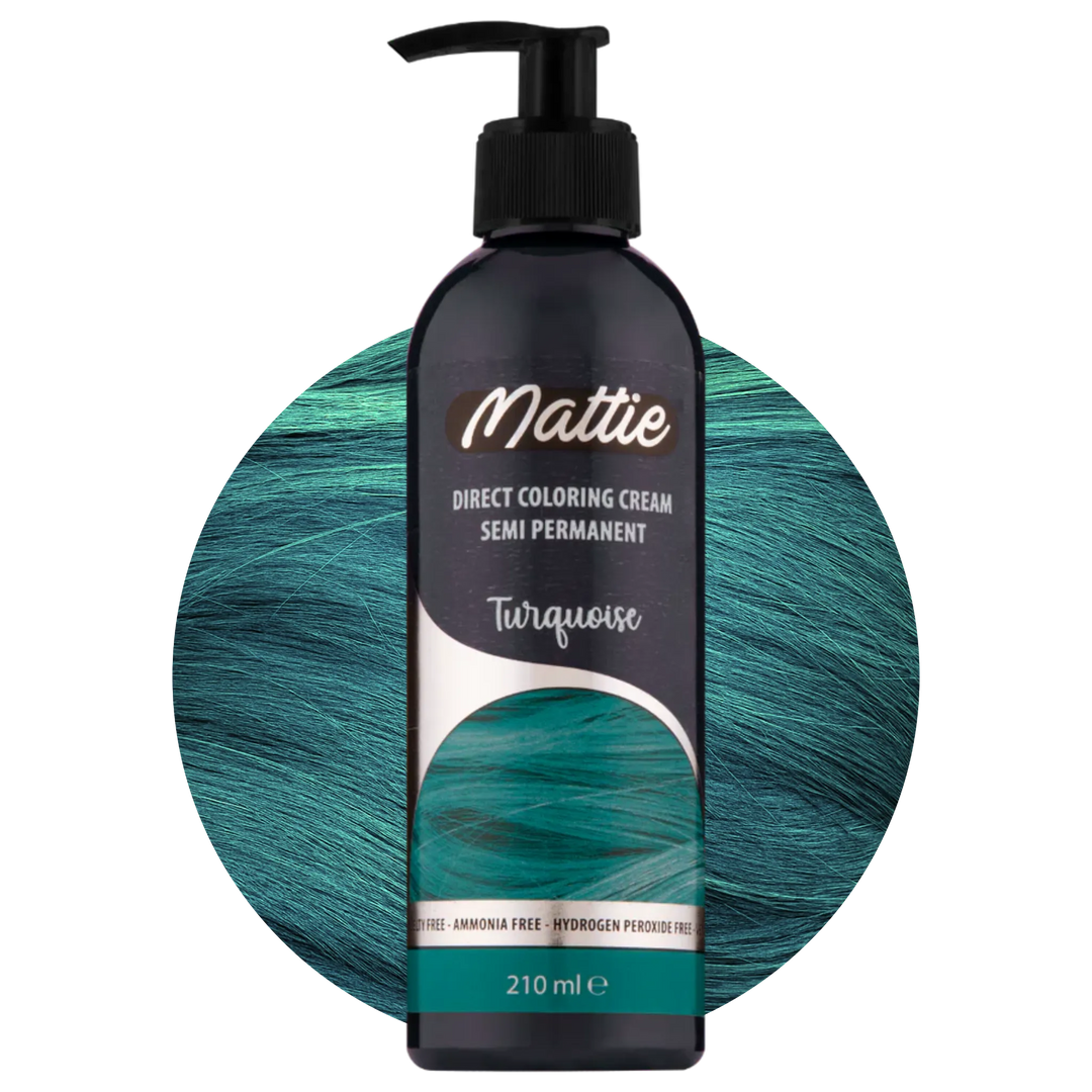 Mattie Turquoise - Crème De Coloration Directe Semi-Permanente Végane 210 ml