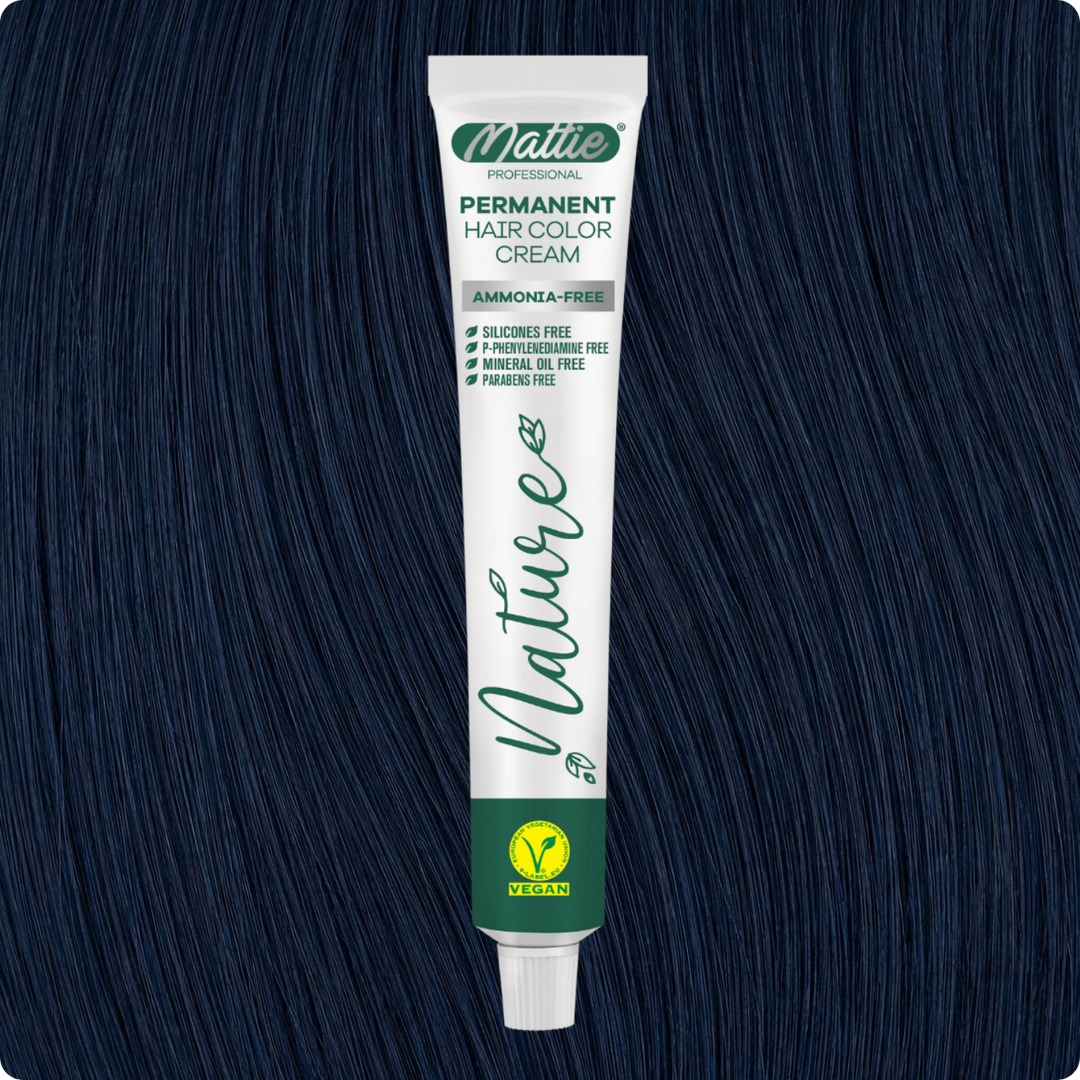 Mattie Professional Nature (0.11) Midnight Blue - Crème De Coloration Permanente Vegan Et Sans Ammoniaque 60 ml