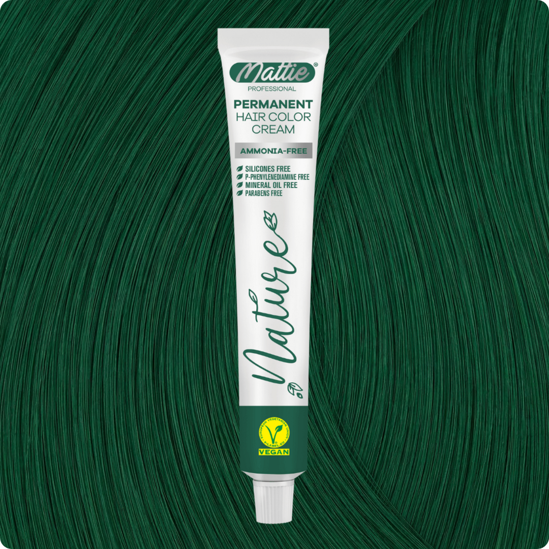 Mattie Professional Nature (0.13) Emerald Green - Crème De Coloration Permanente Vegan Et Sans Ammoniaque 60 ml