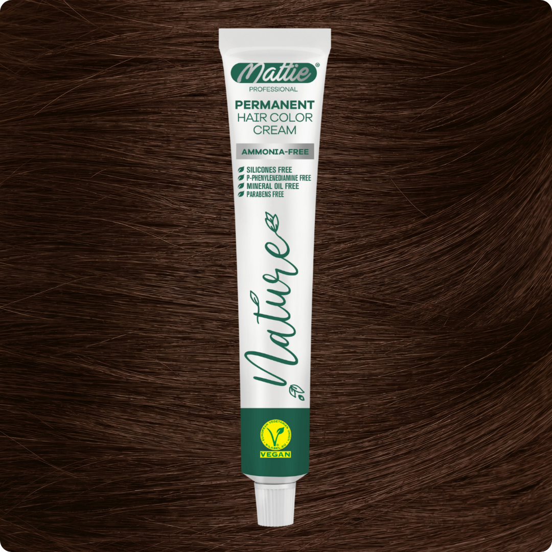 Mattie Professional Nature (6.35) Chocolat Caramel - Crème De Coloration Permanente Vegan Et Sans Ammoniaque 60 ml