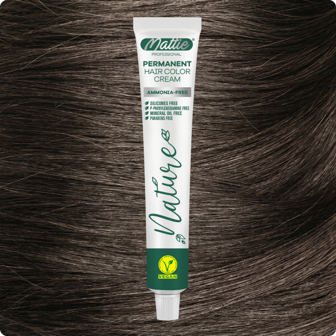 Mattie Professional Nature (7.1) Blond Cendré - Crème De Coloration Permanente Vegan Et Sans Ammoniaque 60 ml