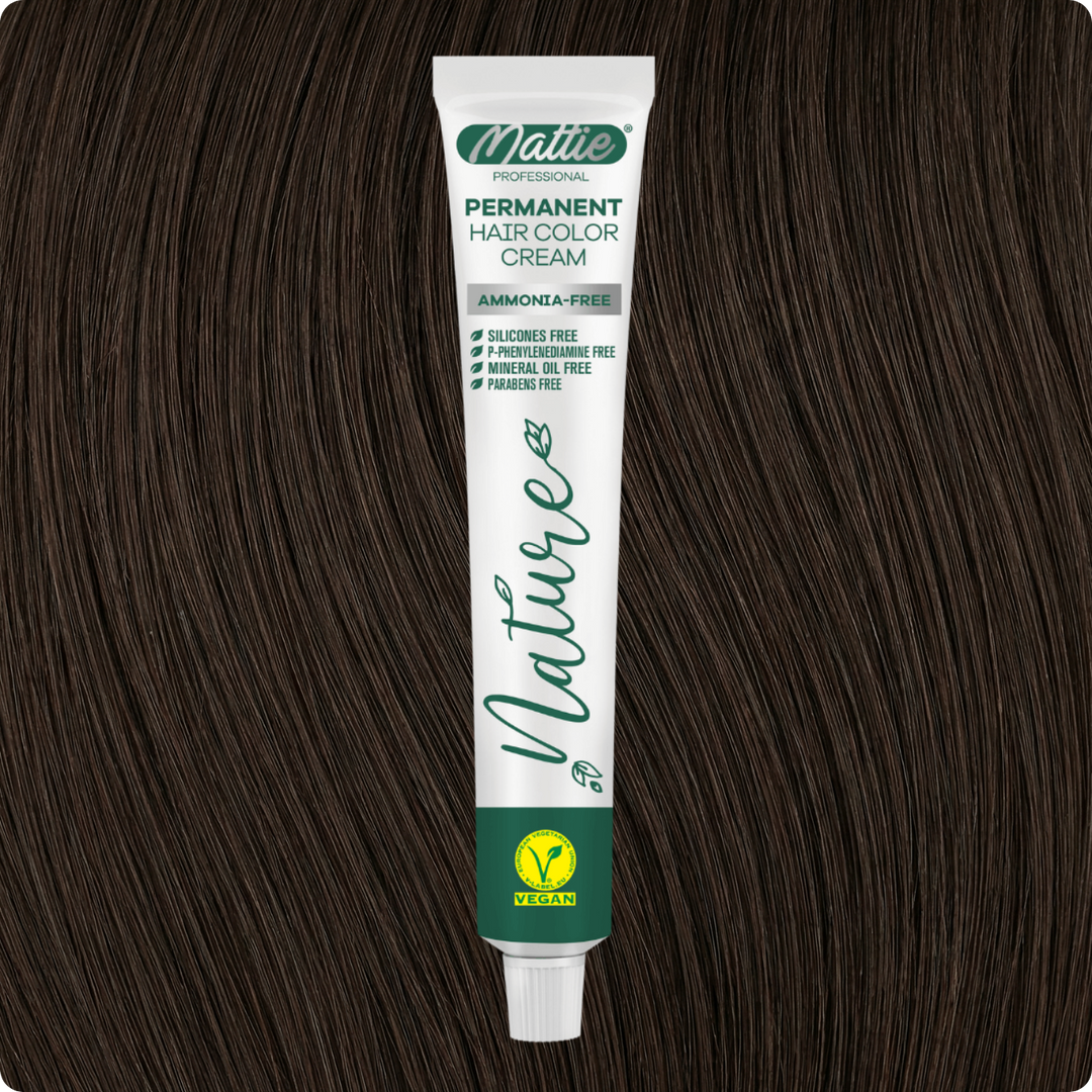 Mattie Professional Nature (7.78) Brun Beige Clair - Crème De Coloration Permanente Vegan Et Sans Ammoniaque 60 ml