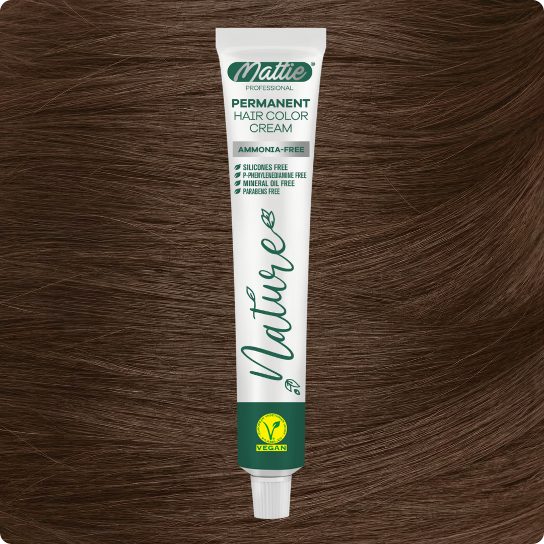 Mattie Professional Nature (7.7) Brun Chocolat Clair - Crème De Coloration Permanente Vegan Et Sans Ammoniaque 60 ml