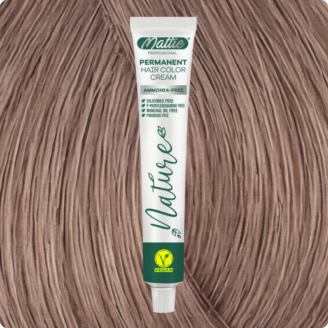 Mattie Professional Nature (9.16) Blond Très Clair Cendré Rosé - Crème De Coloration Permanente Vegan Et Sans Ammoniaque 60 ml