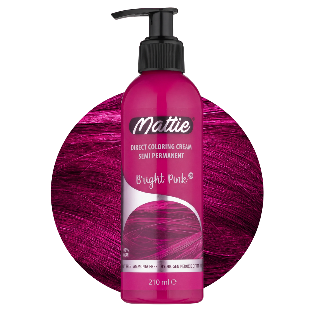 Mattie Bright Pink - Crème De Coloration Directe Semi-Permanente Vegan 210 ml