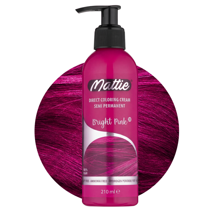 Mattie Bright Pink - Crème De Coloration Directe Semi-Permanente Vegan 210 ml