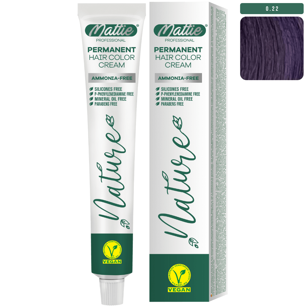 Mattie Professional Nature (0.22) Midnight Violet - Crème De Coloration Permanente Végane 60ml